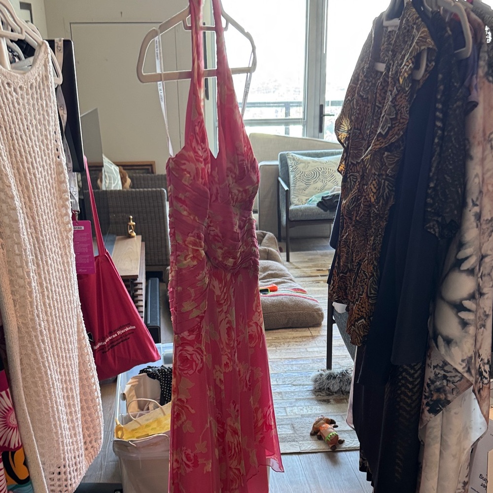 Laundry By Shelli Segal Pink Floral Backless Dress